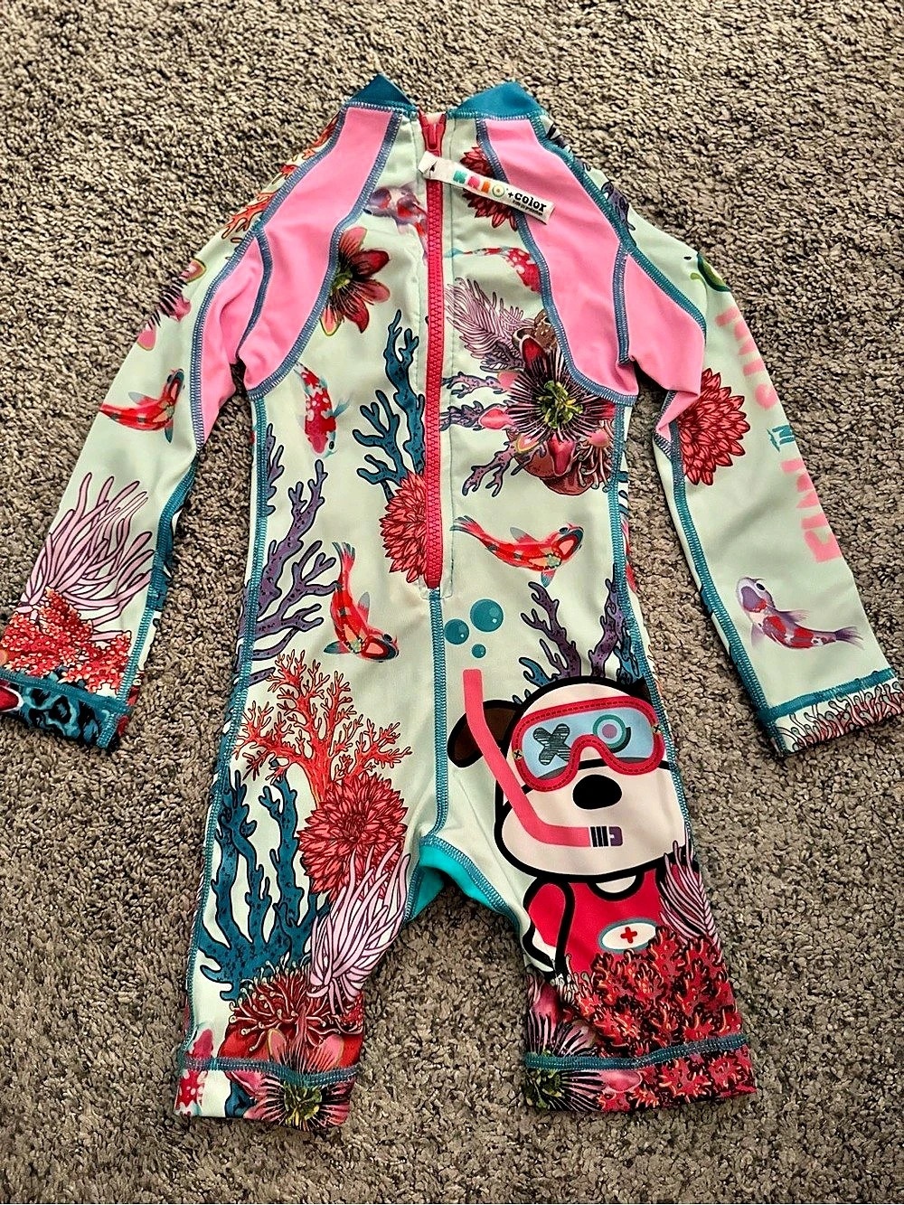 ibi color Baby 12-18M Floral One Piece Swimsuit Like New